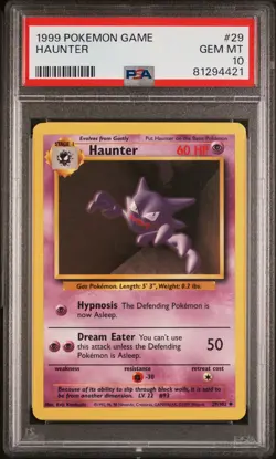 1999 POKEMON GAME #29 HAUNTER PSA 10 - Image 1
