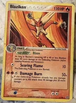 Pokemon EX Emerald Blaziken Non-Holo Rare Card #1/106 2005 - Image 1