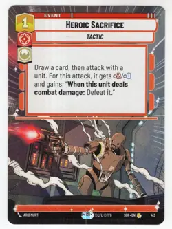 Star Wars Unlimited Hyperspace Card #413 Heroic Sacrifice - Image 1