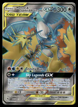 Pokemon Cards Moltres & Zapdos & Articuno GX 66/68 Hidden Fates Ultra Rare NM - Image 1