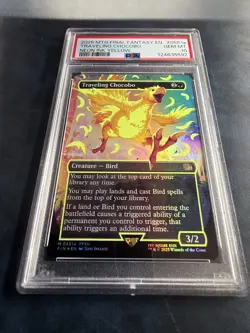 Travelling Chocobo mtg Final Fantasy Neon Ink Yellow PSA 10 Magic The Gathering - Image 2