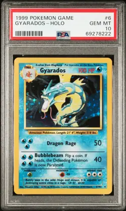 1999 POKEMON GAME #6 GYARADOS HOLO PSA 10 - Image 1