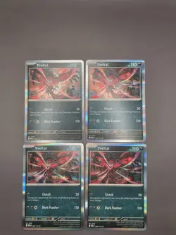 4x Yveltal 088/132 Holo Mega Evolution Pokemon NM Card Playset MEG EN X4 - Image 1