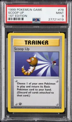 1999 POKEMON BASE SET 1ST EDITION #78 SCOOP UP PSA 9 - Image 1