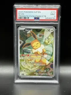 2025 POKEMON SVP PRISMATIC EVOLUTIONS ELITE TRAINER BOX #173 EEVEE PSA 9 - Image 1