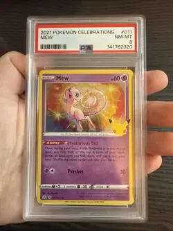 Mew 011/025 Holo 2021 Pokemon Celebrations PSA 8 NM-MT - Image 3
