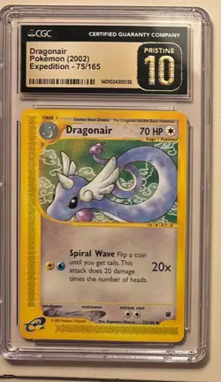 Dragonair Pokemon 2002 Expedition 75/165 CGC 10 Pristine - Image 1