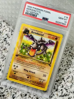 1999 Pokemon Fossil 1st Edition #16 Aerodactyl PSA 10 GEM MINT - Image 1