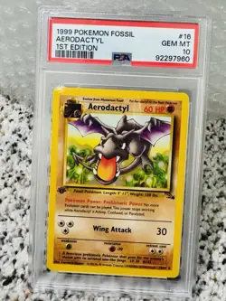 1999 Pokemon Fossil 1st Edition #16 Aerodactyl PSA 10 GEM MINT - Image 2