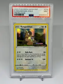 2020 Pokemon KANGASKHAN Promo SWSH038 Darkness Ablaze Prerelease Stamp PSA 9 - Image 1