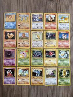 Pokemon Base Set Bundle WOTC 1999 No Duplicates Non Holo x 20 - Image 1