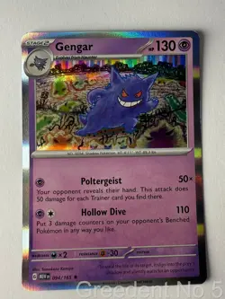 Gengar 094/165 Rare 151 Pokemon Reverse Holo Near Mint - Image 1