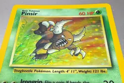 POKEMON TCG PINSIR HOLO 9/64 JUNGLE NO SET SYMBOL ERROR ULTRA RARE MODERATE PLAY - Image 2