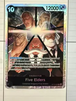 Bandai Five Elders OP13-082 Full Art Holo 12000 Power One Piece CCG Card - Image 1
