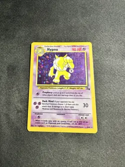Pokemon Hypno 8/62 Vintage Rare Card Fossil Set LP - Image 1