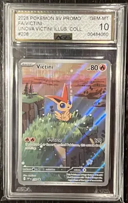 AGS 10 Pokemon TCG Victini SVP 208 Black Star Promo GEM MINT - Image 1
