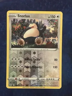 Pokemon Snorlax Reverse Holo Rare # 140/202 - Swsh01: Sword & Shield - LP - Image 1