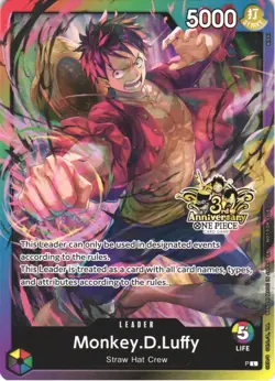 MONKEY.D.LUFFY (3RD ANNIVERSARY TOURNAMENT 3 BROTHERS PACK) NM - Image 1