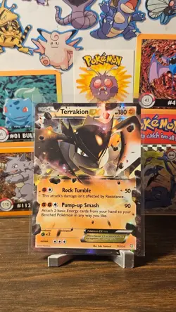 Terrakion EX 71/124 Dragons Exalted Ultra Rare Pokemon Card - moderately played - Image 1