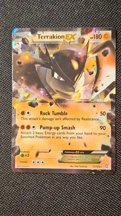 Terrakion EX 71/124 Dragons Exalted Ultra Rare Pokemon Card - moderately played - Image 2