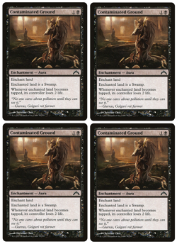MTG - 4 x Contaminated Ground (Playset) - Enchantment - Gatecrash (GTC) - LP - Image 1