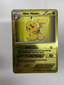 Pokemon Thicc Pikachu HP100 Gold Metal Card-Collectible Gift Display！ - Image 1