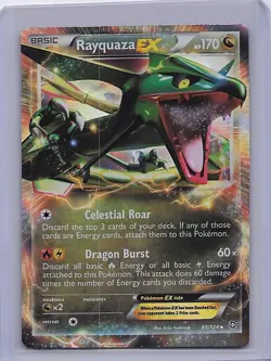 Rayquaza EX 85/124 Holo EX Rare Dragons Exalted Pokemon Moderately Played - Image 1