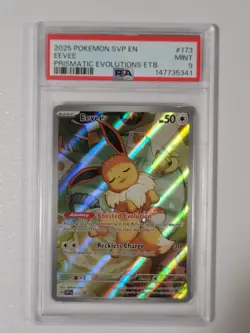 2025 PSA 9 Pokemon SVP EN Eevee 173 Black Star Promo Prismatic Evolutions ETB - Image 1