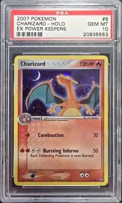 2007 POKEMON EX POWER KEEPERS #6 CHARIZARD HOLO PSA 10 - Image 1