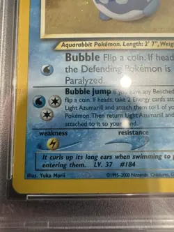 2002 Neo Destiny Light Azumarill Holo #13 PSA 6 Vintage Pokemon - Image 5
