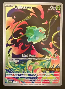 2025 Pokemon Mega Evolution BULBASAUR (Gold Stamped) #133/132 – Secret Rare IR - Image 1