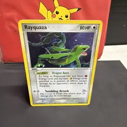 Pokemon TCG Rayquaza EX Deoxys 22/107 Holo Rare Heavy Play - Image 1