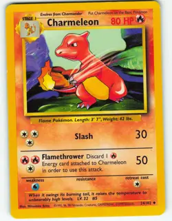 Charmeleon - 24/102 Base Set - Pokemon TCG - 1999 - Image 1