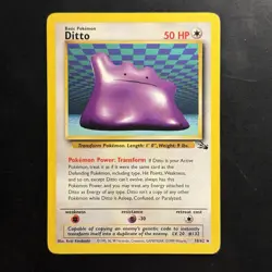 Pokemon Vintage Ditto Card Non Holo Rare 18/62 Fossil 1999 WOTC - Image 1