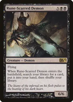 Rune-Scarred Demon - NM - R - MTG - Image 1