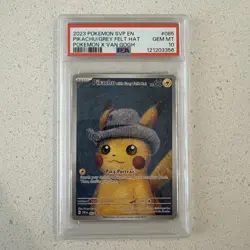 2023 POKEMON SVP EN-SV BLACK STAR PROMO #085 PIKACHU WITH GREY FELT HAT PSA 10 - Image 1