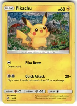 Pokemon Pikachu 4/12 Promo McDonald's Promos 2018 004/012 TCG Holo corner crease - Image 1