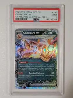 2025 POKEMON SVP EN-SV BLACK STAR PROMO #196 CHARIZARD EX PSA 9 - Image 1