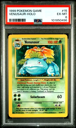 1999 Pokemon Base Set Venusaur Holo #15 PSA 6 EX-MT Vintage - Image 1