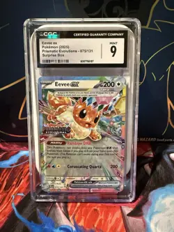 Pokemon TCG Eevee ex 075/131 Prismatic Evolutions Promo Holo CGC 9 EX 2025 - Image 1