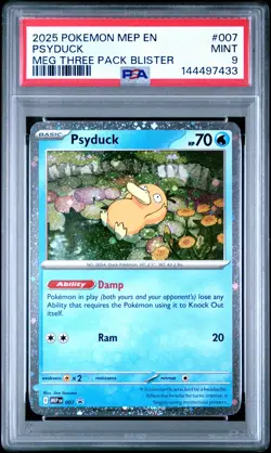 2025 POKEMON MEP EN-ME BLACK STAR PROMO #007 PSYDUCK PSA 9 - Image 1