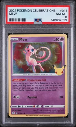 2021 POKEMON CELEBRATIONS #011 MEW PSA 8 - Image 1