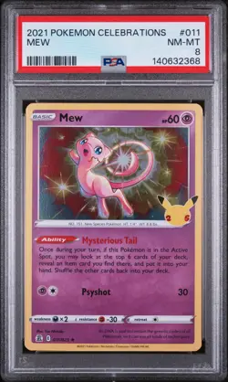 2021 POKEMON CELEBRATIONS #011 MEW PSA 8 - Image 1