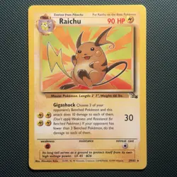 Pokemon Vintage Non-holo Rare Raichu 29/62 Fossil Wotc 1999 - Image 1