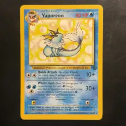 Pokemon Vintage Non-Holo Rare Vaporeon 28/64 Jungle WotC 1999 - Image 1