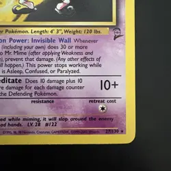 Pokemon Non-Holo Rare Mr. Mime Base 2 27/130 WotC 2000 - Image 4