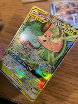 NM! Venusaur & Snivy GX (1/236) Cosmic Eclipse Tag Team Holo Pokemon Card! - Image 4