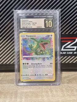 CGC PRINSTINE 10 Rayquaza Pokemon Vivid Voltage Amazing Rare Holo 138/185 - Image 1