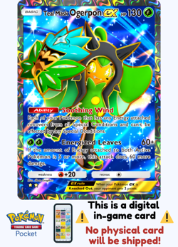 Pokemon TCG Pocket - Teal Mask Ogerpon Ex Full Art ⭐⭐ - English - Image 1