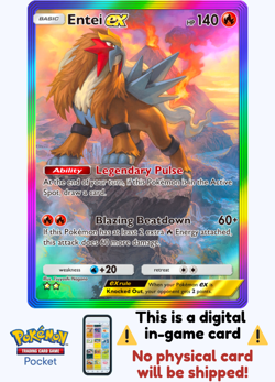 [Not Physical] Pokemon TCG Pocket - Entei Ex Rainbow⭐⭐ - English - Image 1